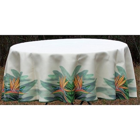 Betsy Drake Betsy Drake TR080G 68 in. Bird of Paradise Round Table Cloth TR080G